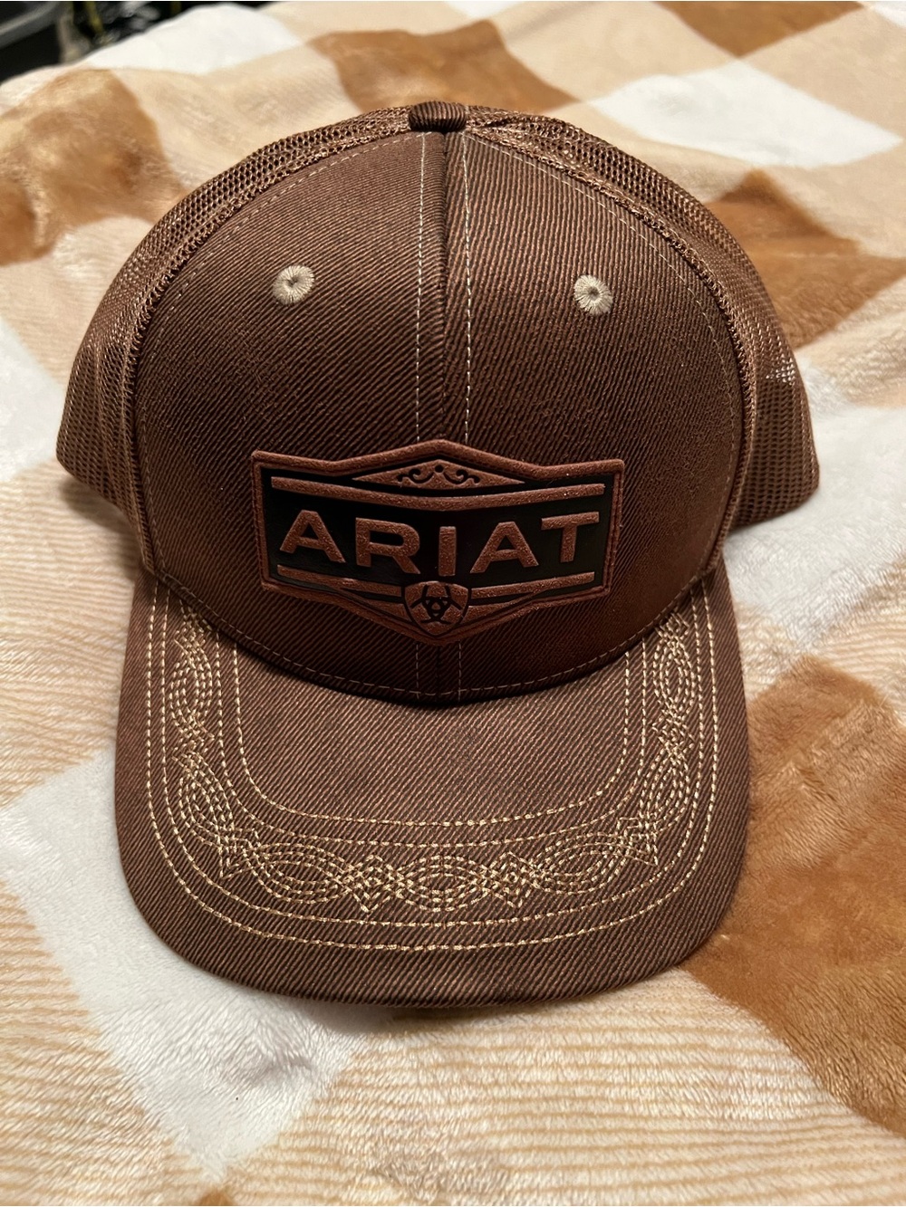 Ariat Brown Western Trucker Hat Adjustable One Size